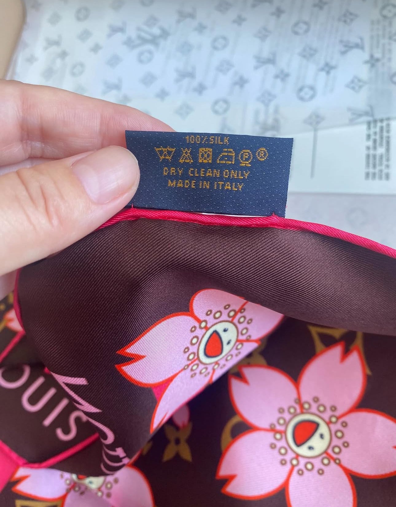 LV X TM Monogram Cherry Blossom Scarf