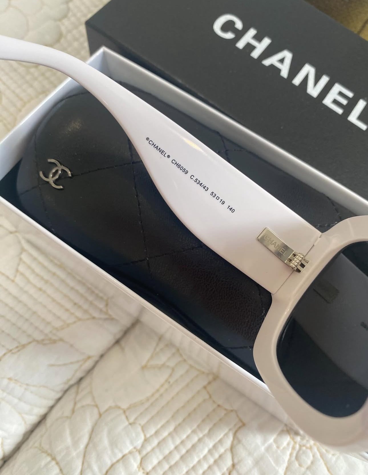 Coco Black & White Acetate Square Sunglasses