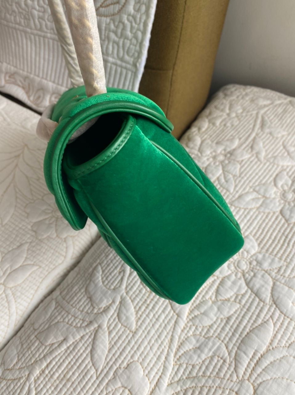 Sac à bandoulière Marmont en velours vert