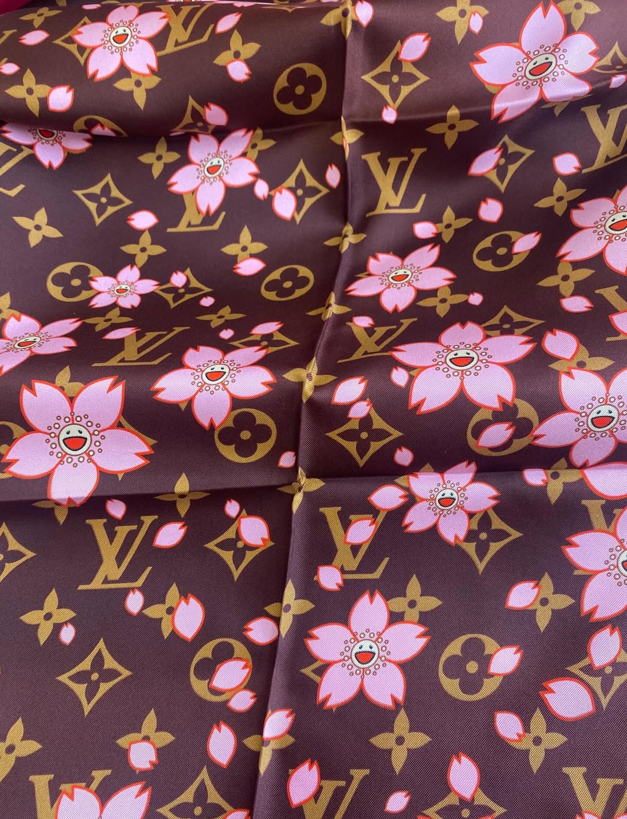 LV X TM Monogram Cherry Blossom Scarf