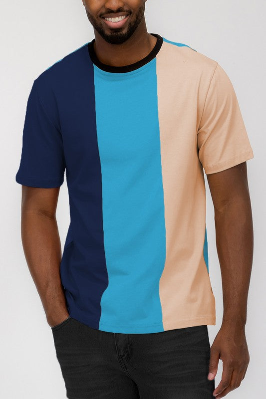 T-SHIRT 3 TONS COLOR BLOCK (4 couleurs)