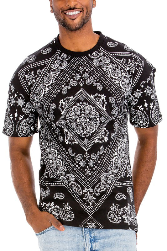Camiseta con estampado de bandana para hombre