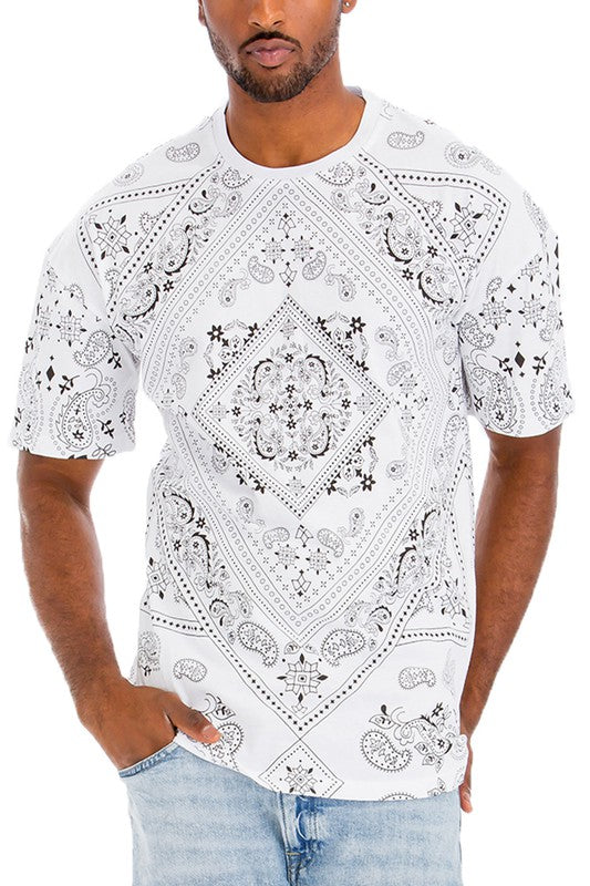 Camiseta con estampado de bandana para hombre
