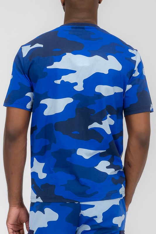 Camiseta de manga corta de camuflaje completo