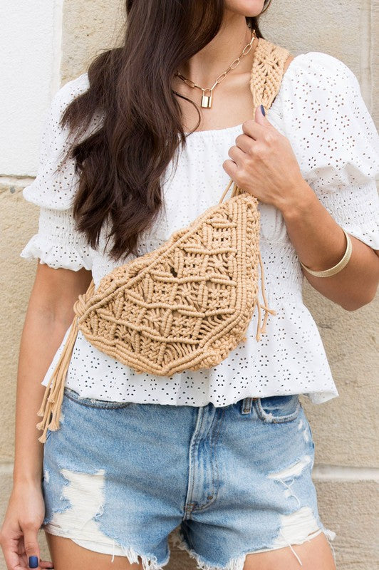 Bolso bandolera de macramé