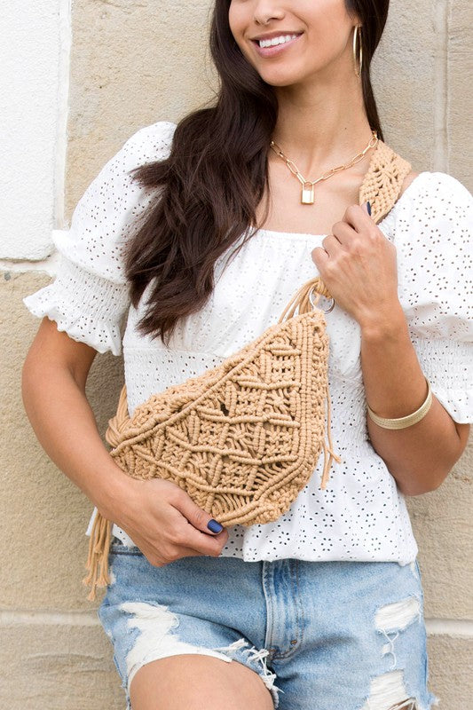 Sac à bandoulière en macramé