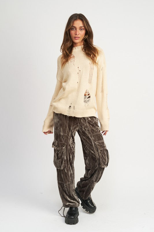 SUÉTER CÓMODO OVERSIZE DESGASTADO (2 Colores)