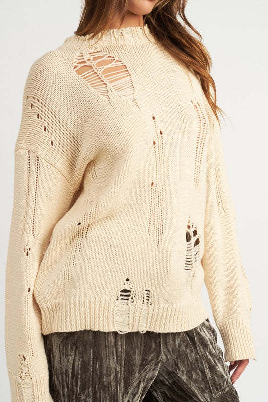 SUÉTER CÓMODO OVERSIZE DESGASTADO (2 Colores)