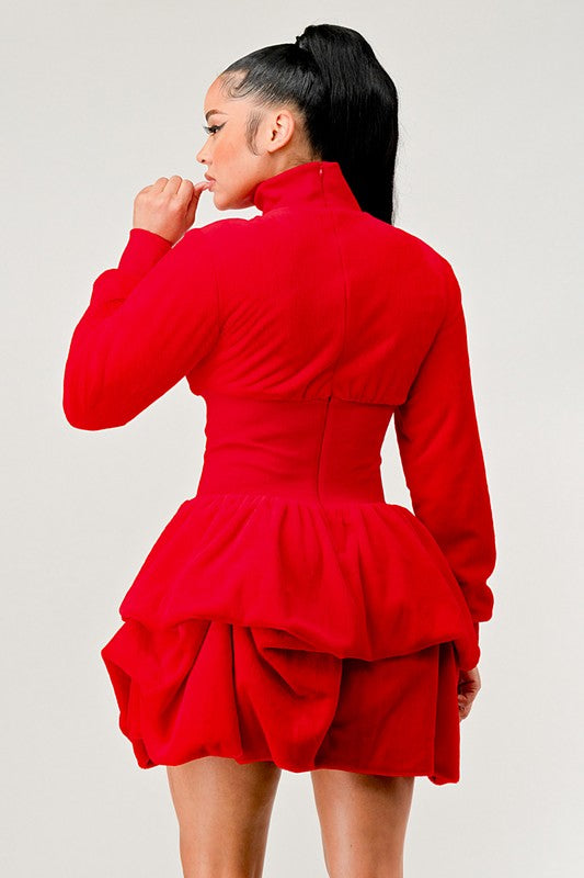 Vestido de manga larga con volantes Merry Go Around