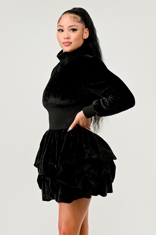 Vestido de manga larga con volantes Merry Go Around
