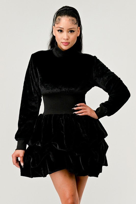 Vestido de manga larga con volantes Merry Go Around