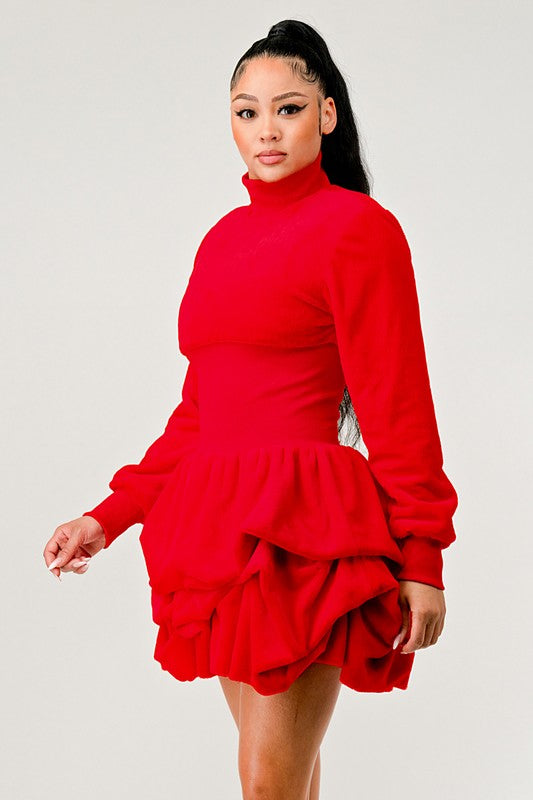 Vestido de manga larga con volantes Merry Go Around