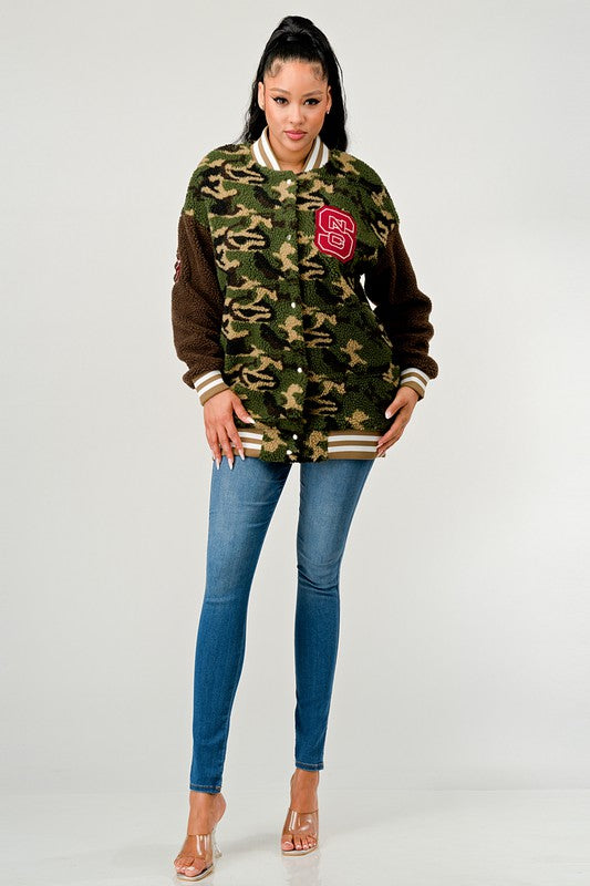 Veste Letterman camouflage