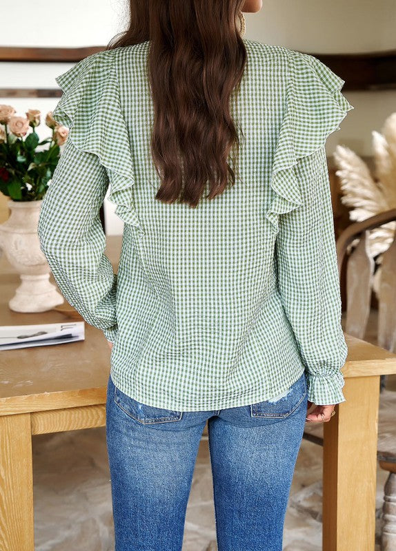 Plaid Sassy Blouse
