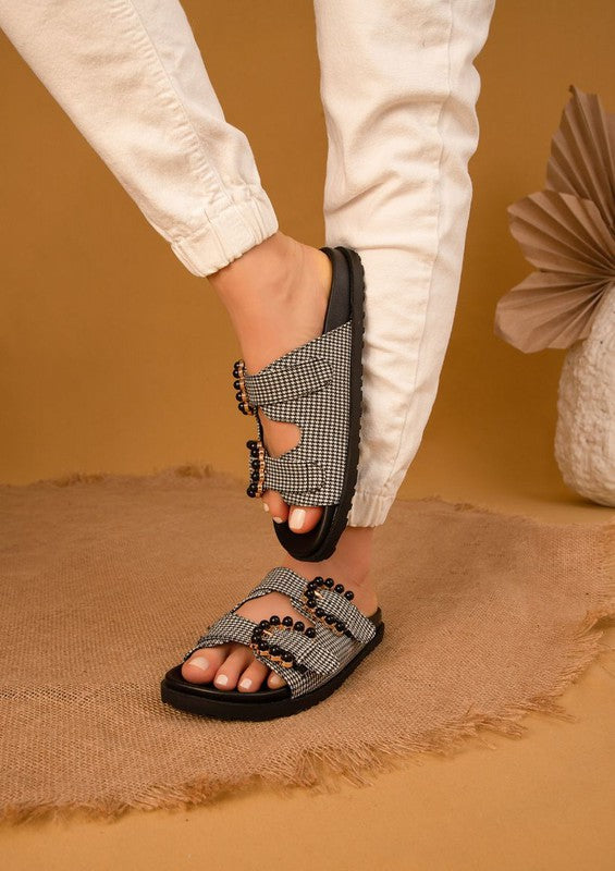 Mad Plaid Buckle Slide (6-10)