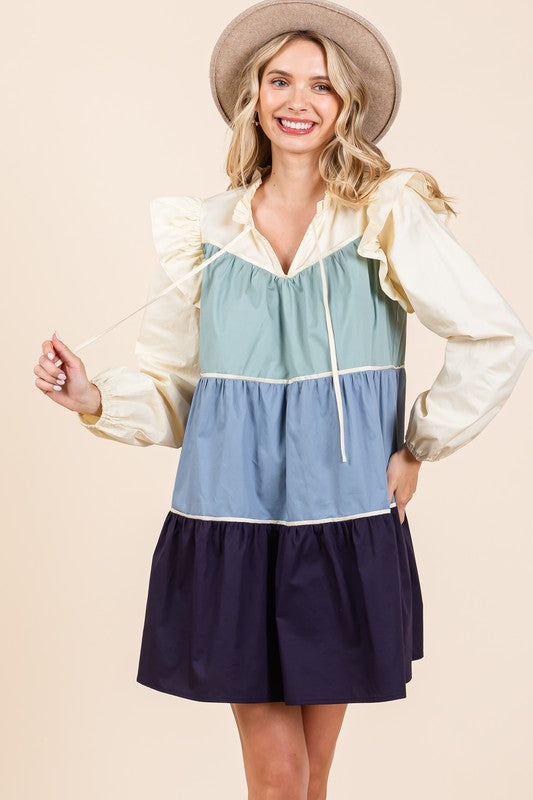 Picture Perfect | Tiered Color Block Dress | 2 Colors
