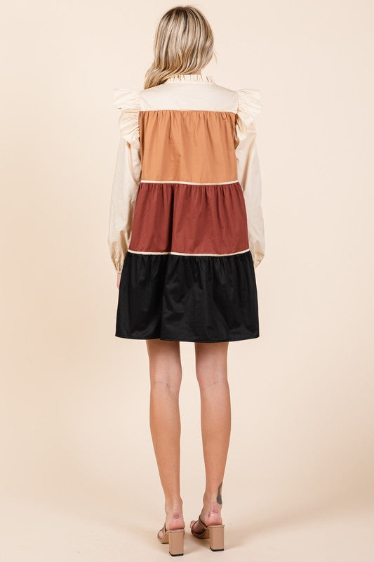 Picture Perfect | Tiered Color Block Dress | 2 Colors