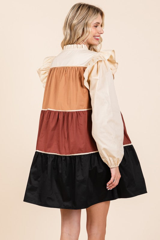 Picture Perfect | Tiered Color Block Dress | 2 Colors