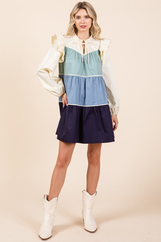 Picture Perfect | Tiered Color Block Dress | 2 Colors