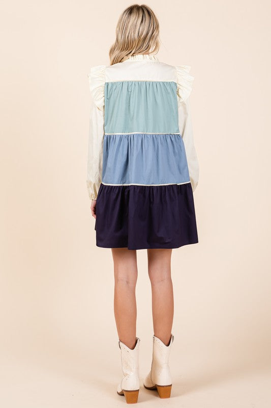 Picture Perfect | Tiered Color Block Dress | 2 Colors