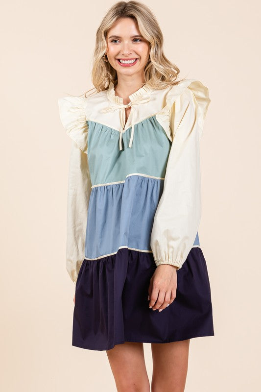Picture Perfect | Tiered Color Block Dress | 2 Colors