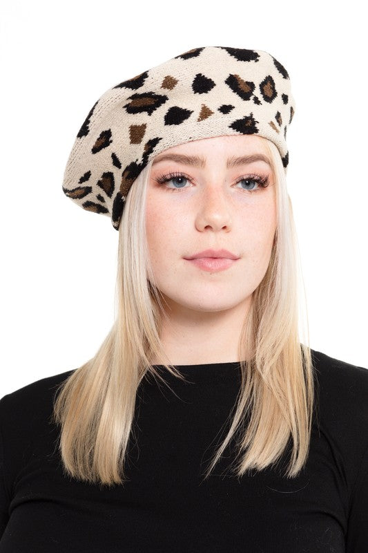 Leopard Stretch Beret | 5 Colors