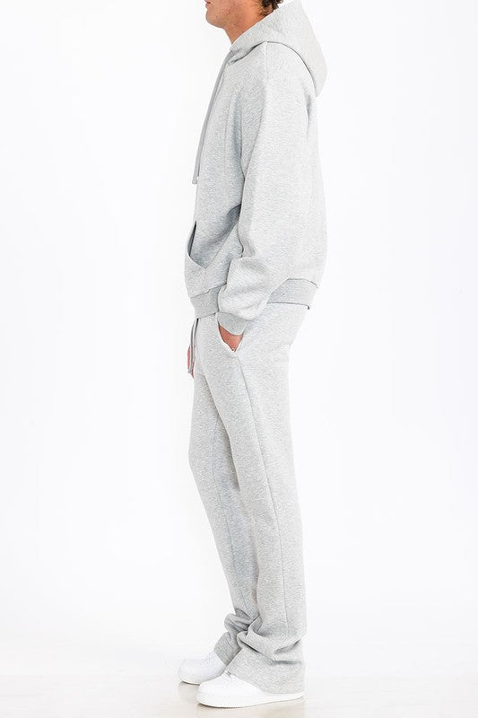 Mens Solid Fleece Flare Stacked SET (4 Colors)