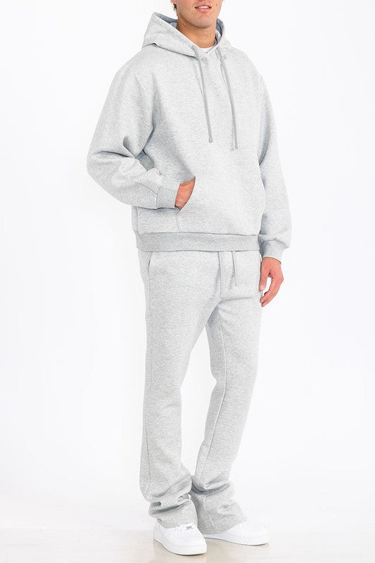 Mens Solid Fleece Flare Stacked SET (4 Colors)