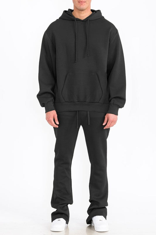 Mens Solid Fleece Flare Stacked SET (4 Colors)