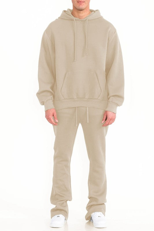 Mens Solid Fleece Flare Stacked SET (4 Colors)