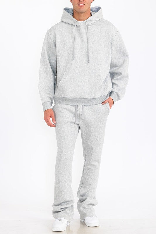 Mens Solid Fleece Flare Stacked SET (4 Colors)