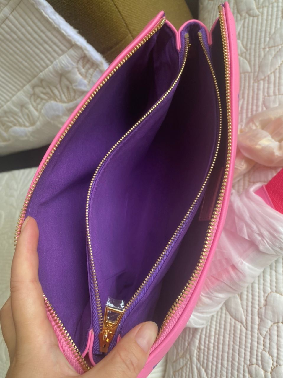 Coussin PM rose + violet