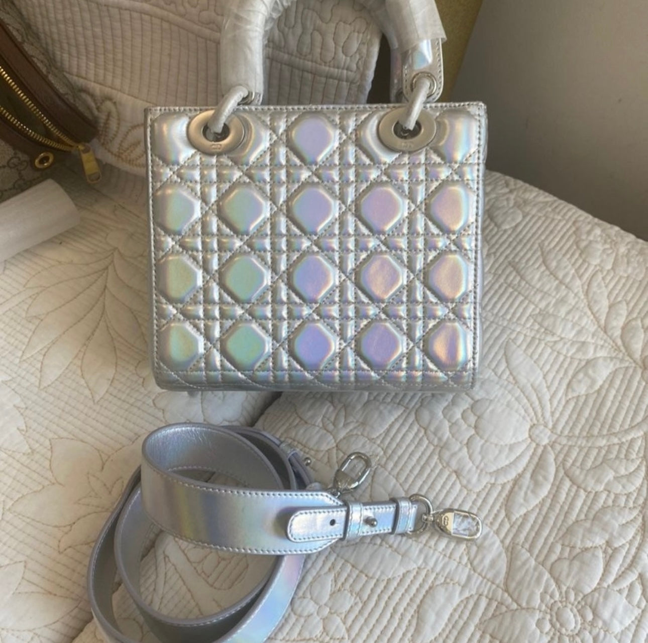 My ABCDior Lady Bag | Silver-Tone Iridescent & Metallic