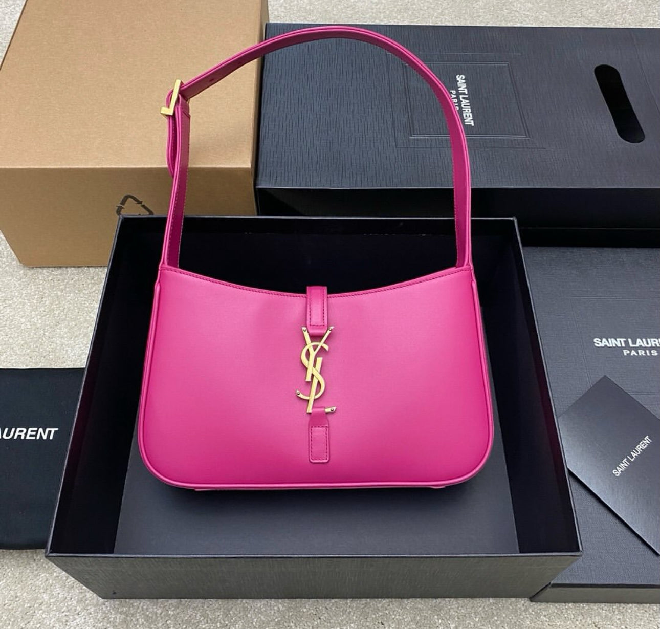 Pink Hobo Leather Shoulder Bag