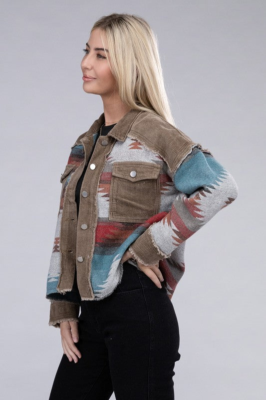 Veste à imprimé aztèque