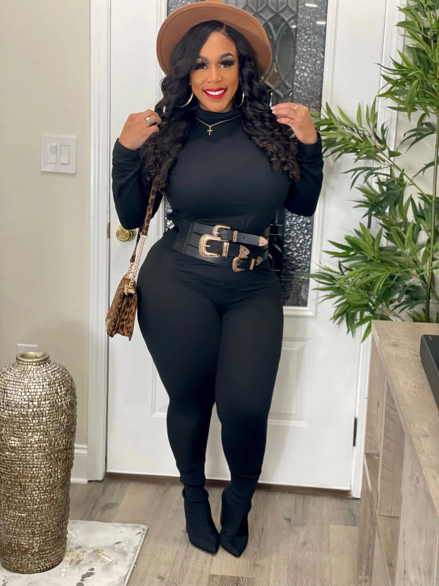 Ceinture large élastique à triple boucle (5 couleurs)