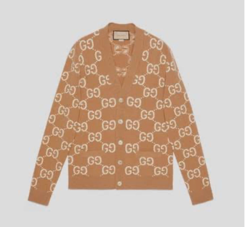 Cardigan en jacquard beige