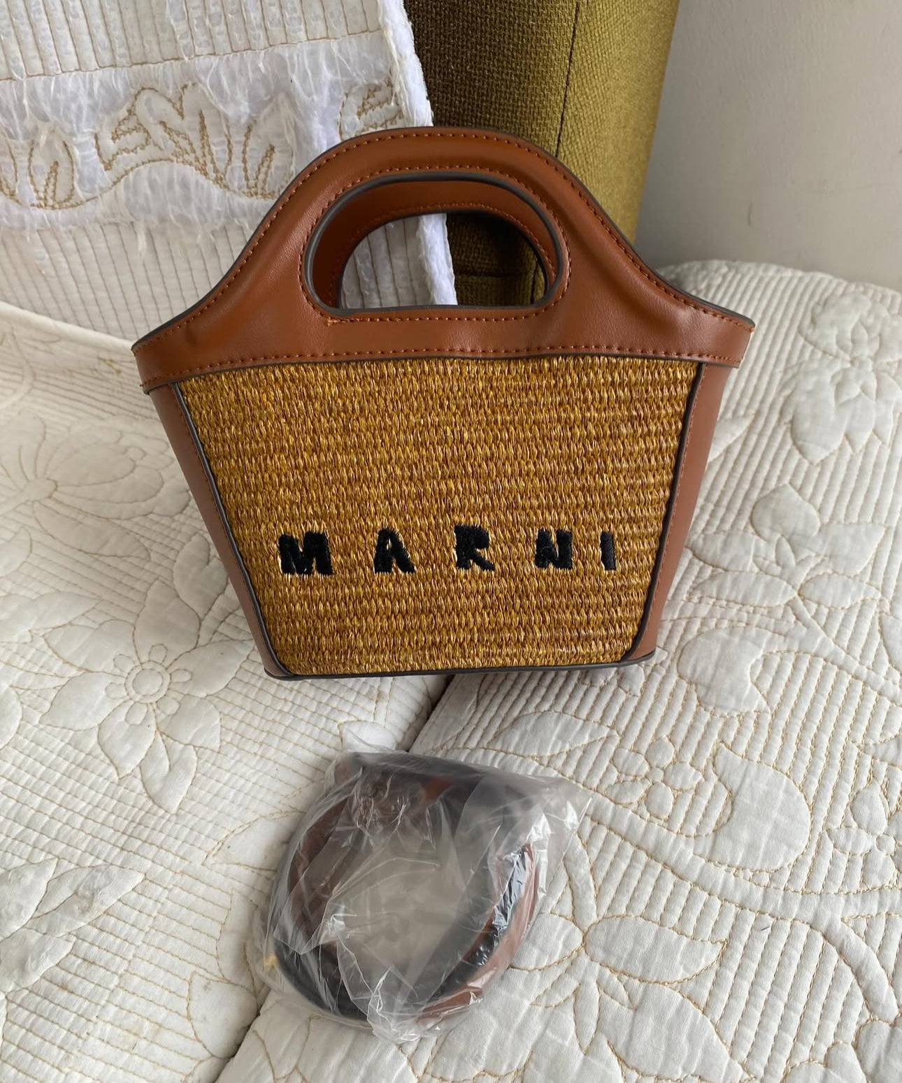 Marni Tropicalia Bag in Brown & Raffia