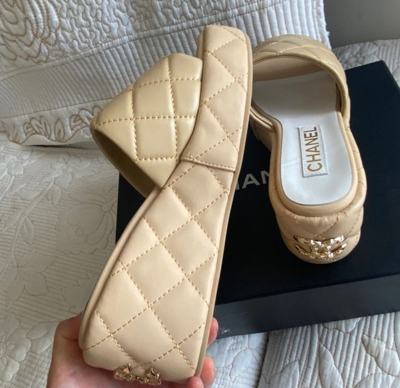 Tan Coco Platform Slide Sandal