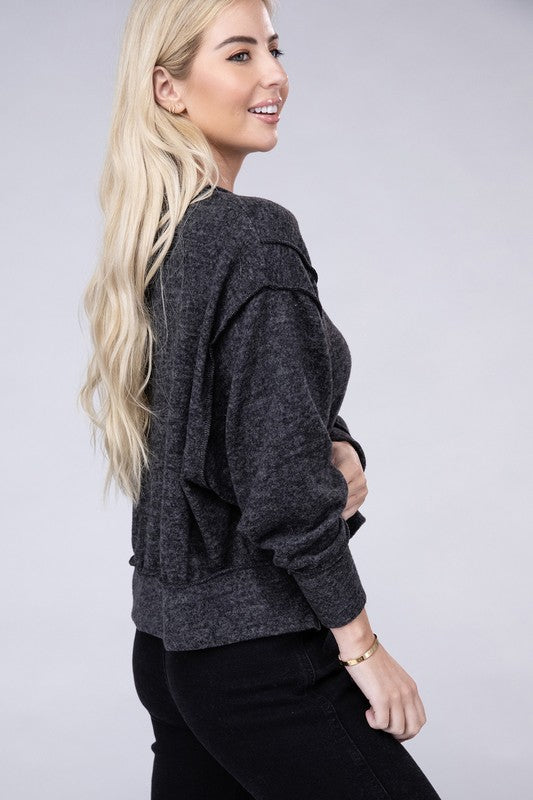 Pull surdimensionné Hacci en mélange brossé