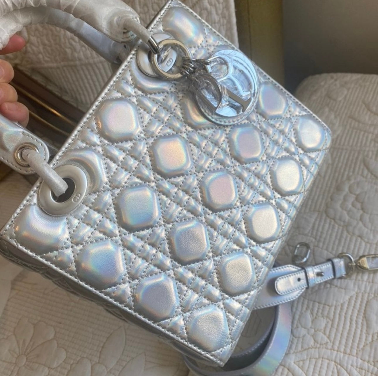 My ABCDior Lady Bag | Silver-Tone Iridescent & Metallic