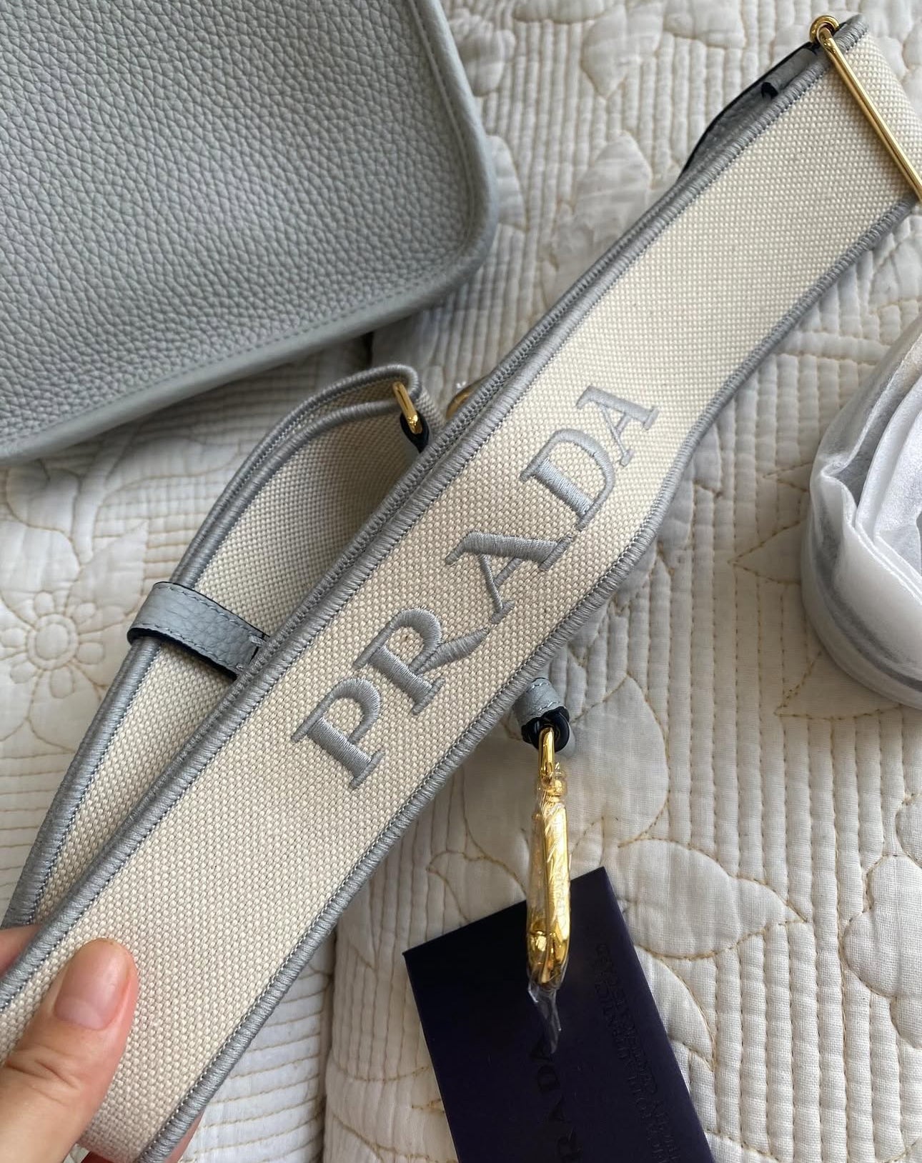 Granite Gray Leather Mini Shoulder Bag