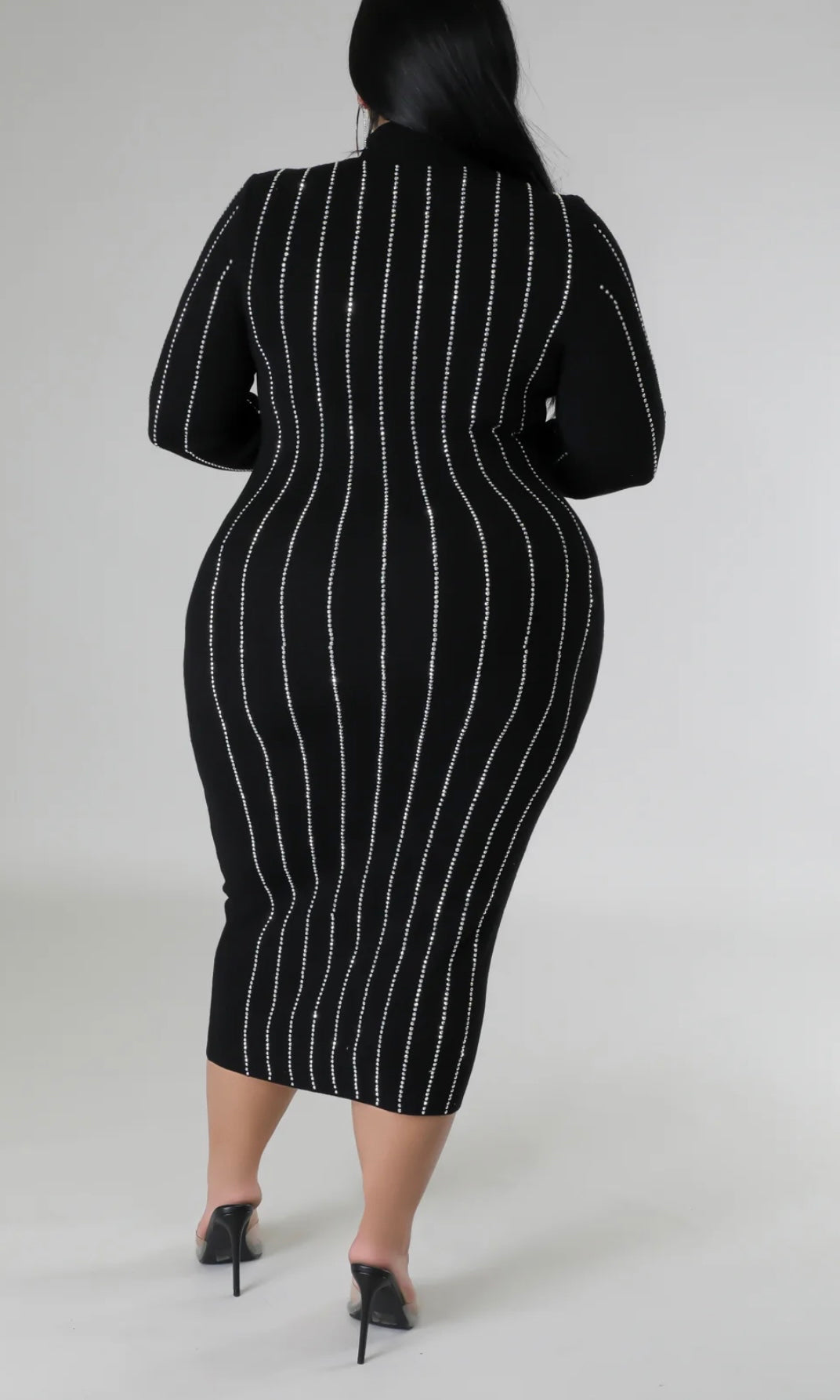 Vestido elástico con cuello de tortuga