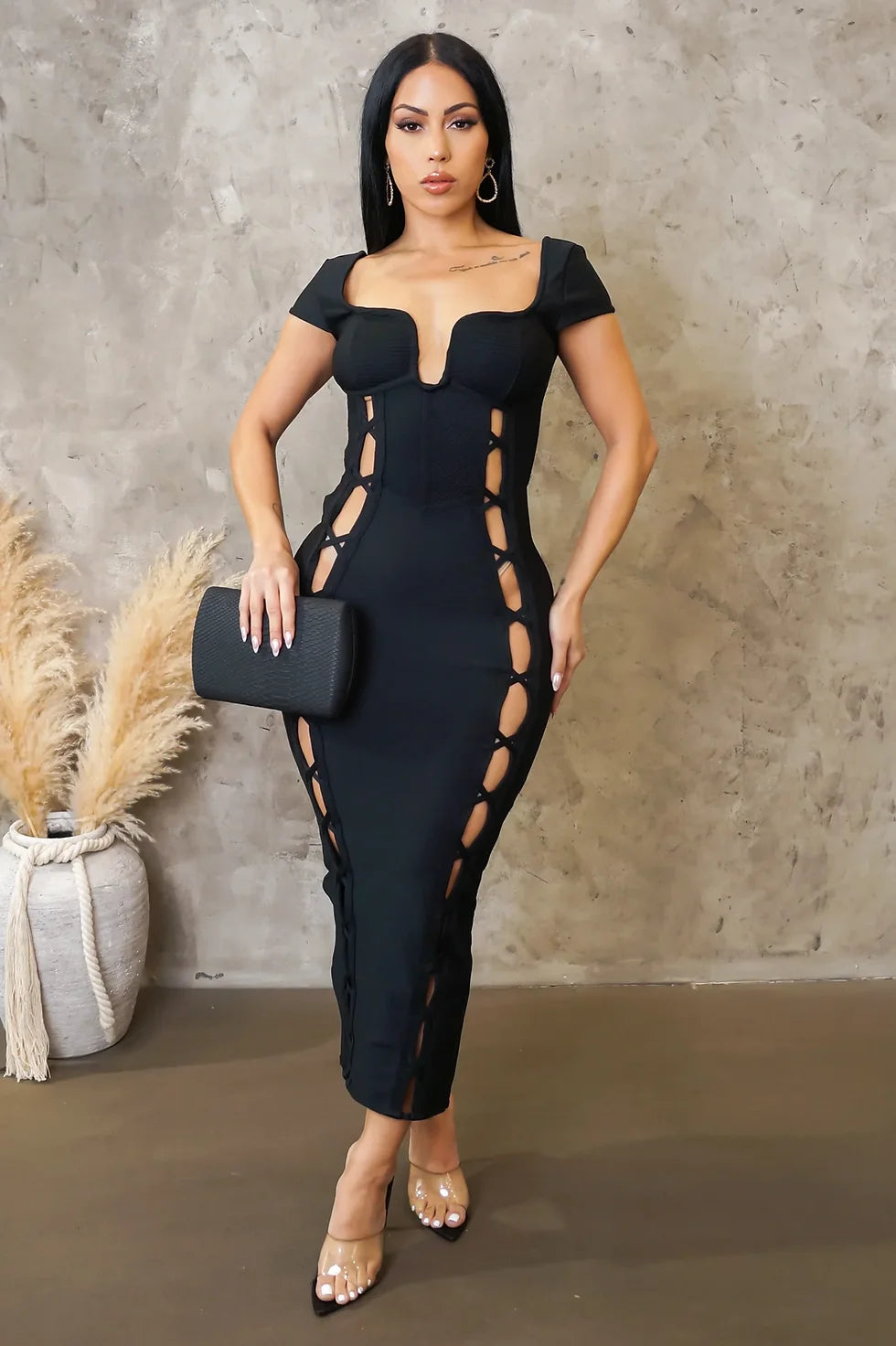 OPEN ME UP | Bandage Midi Dress (2 COLORS)