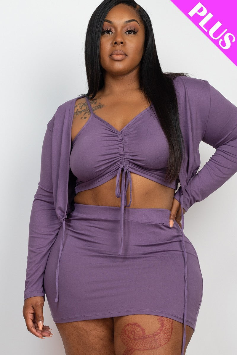 Conjunto de falda de 3 piezas "Bae" 8 colores (pequeño-grande)
