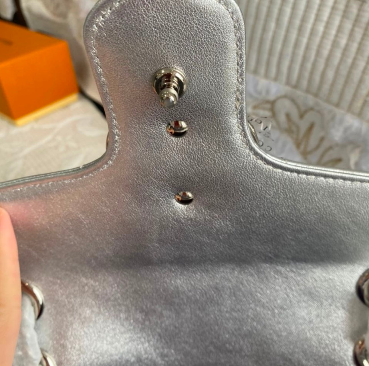 Metallic Silver Marmont Shoulder Bag