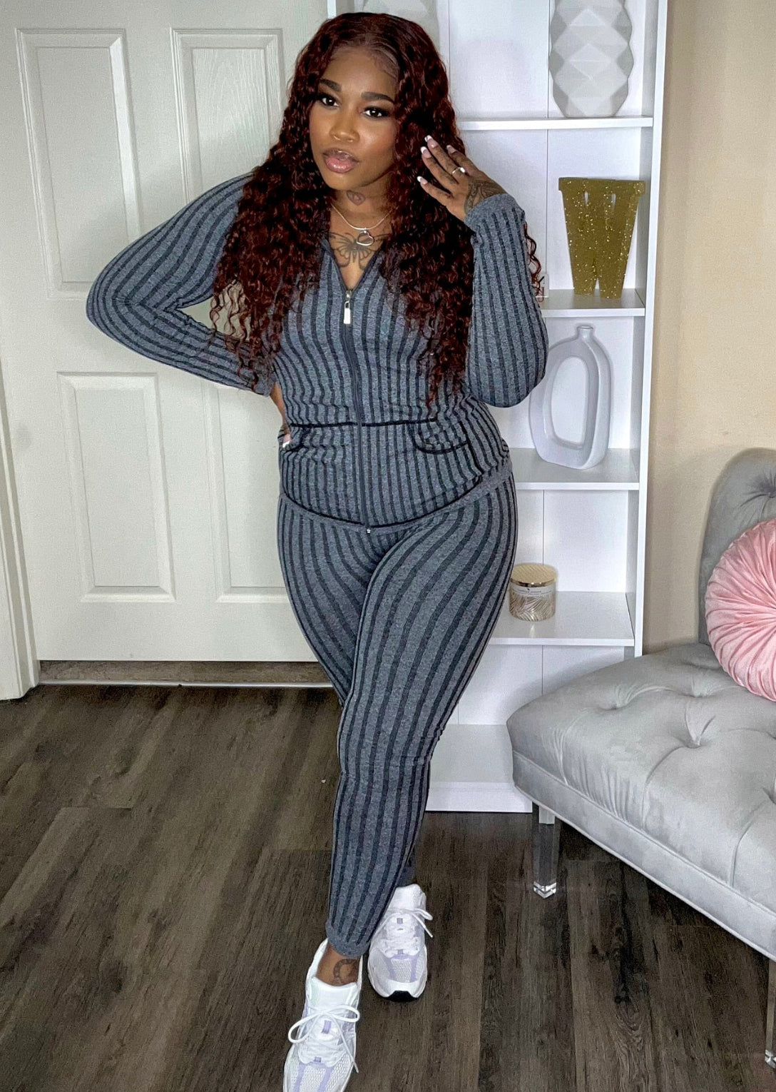 Conjunto Sudadera + Legging Gris Sobre Gris