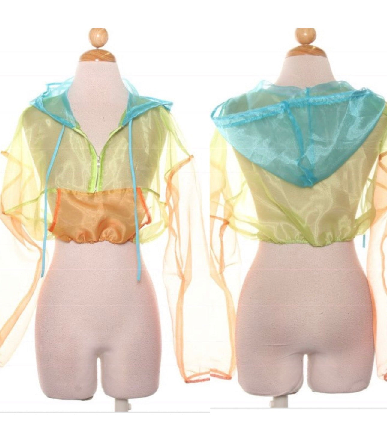 Neon Cocky Crop Jacket + Black Leggings Set | Sz Small