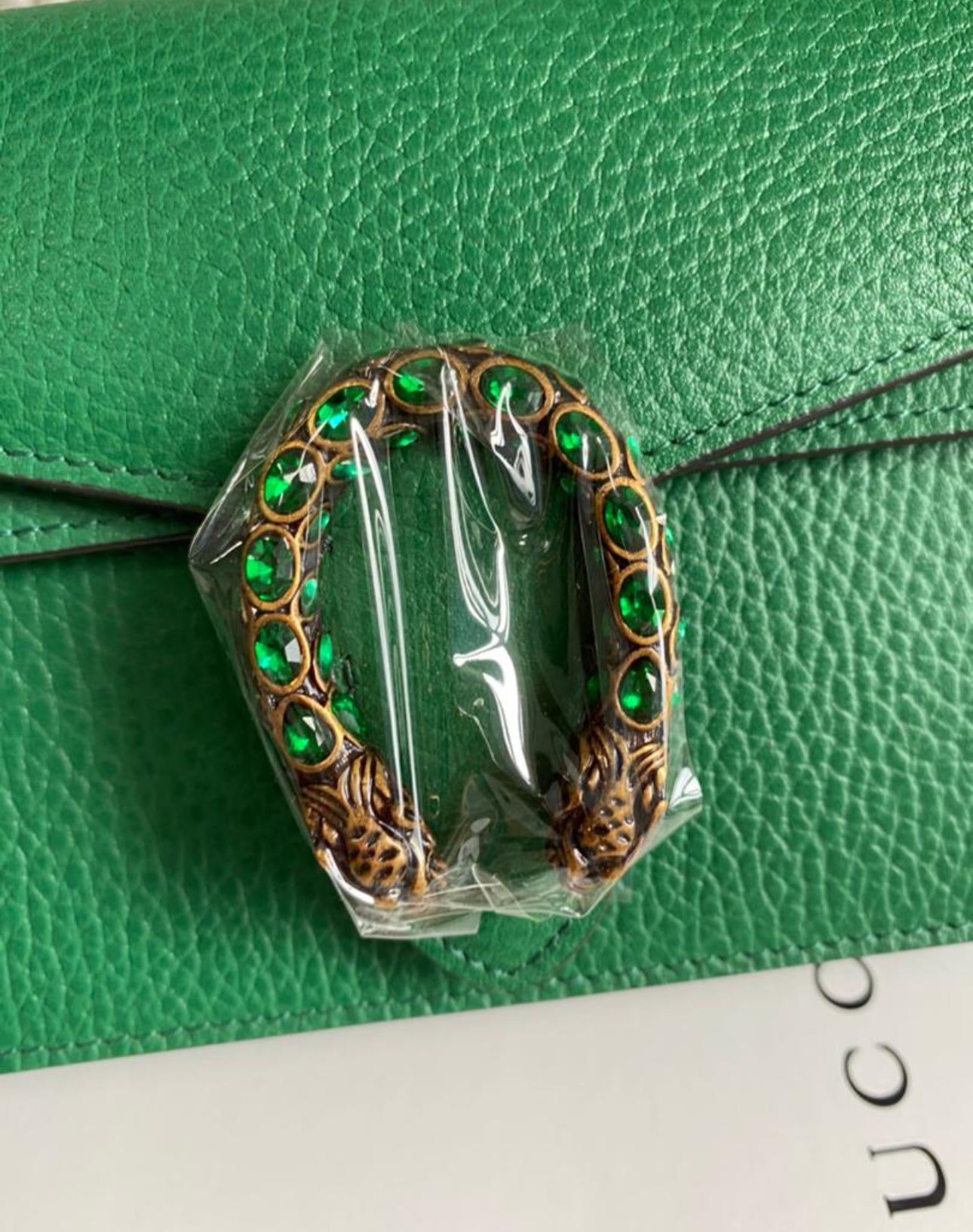 Super mini sac Dionysus en cuir vert