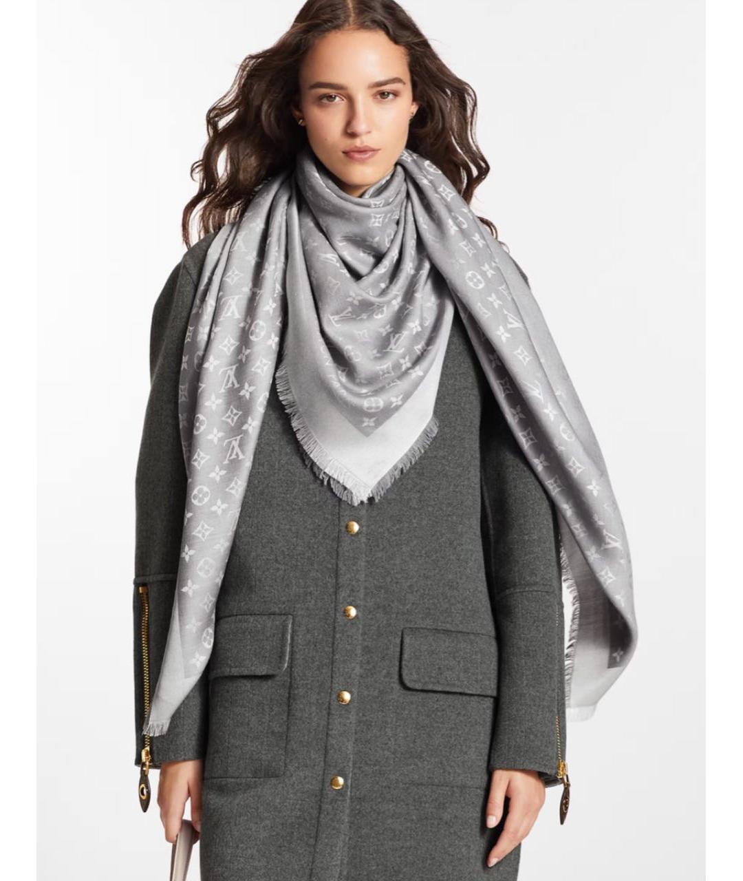 Gray Monogram Denim Scarf